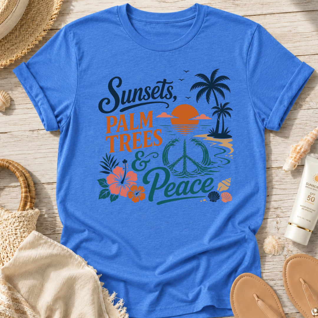 Sunsets, Palm Trees & Peace T‑Shirt