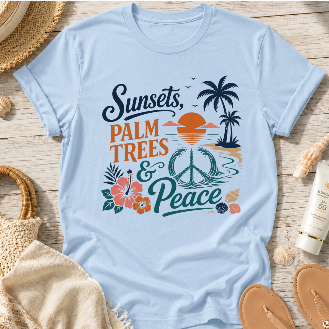 Sunsets, Palm Trees & Peace T‑Shirt