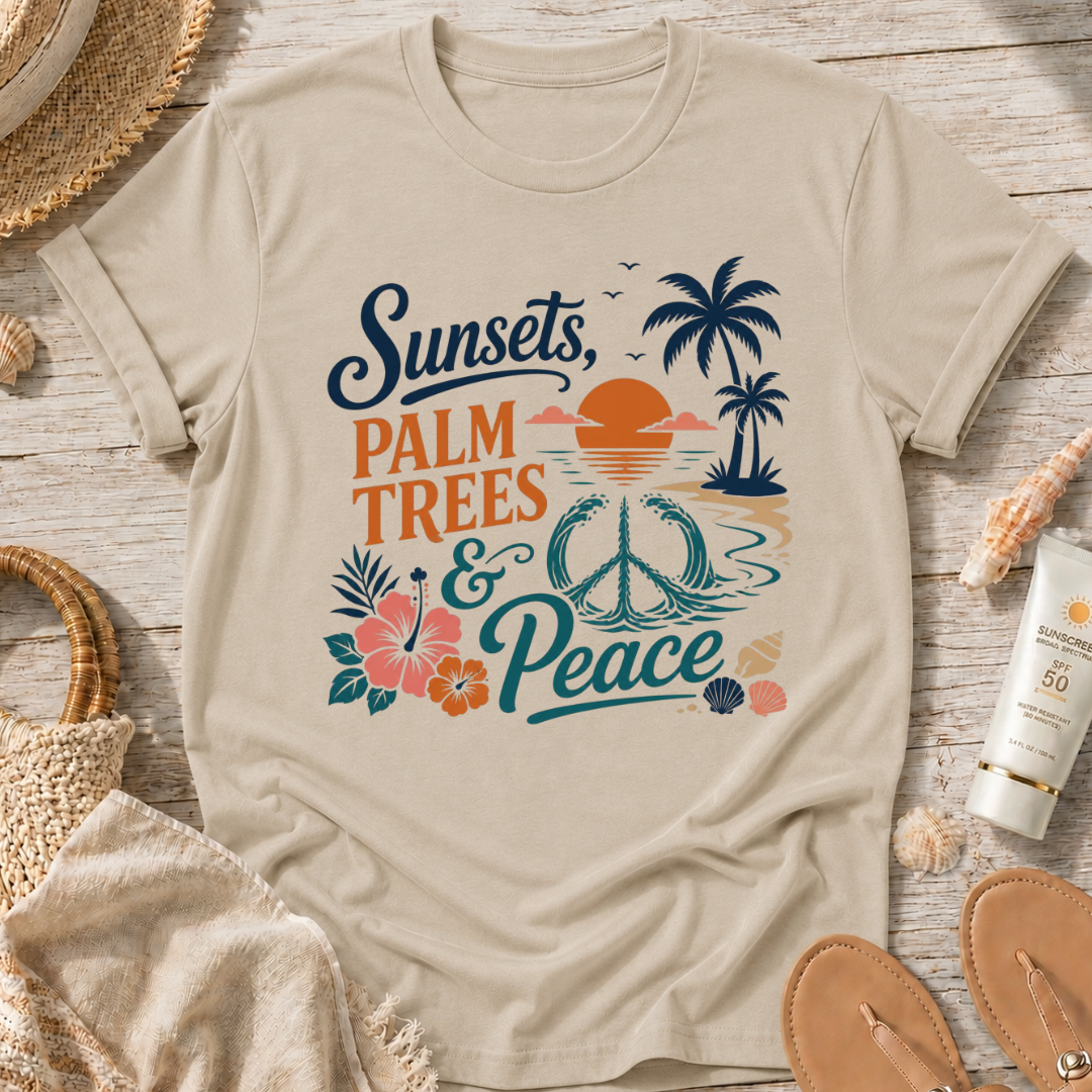 Sunsets, Palm Trees & Peace T‑Shirt
