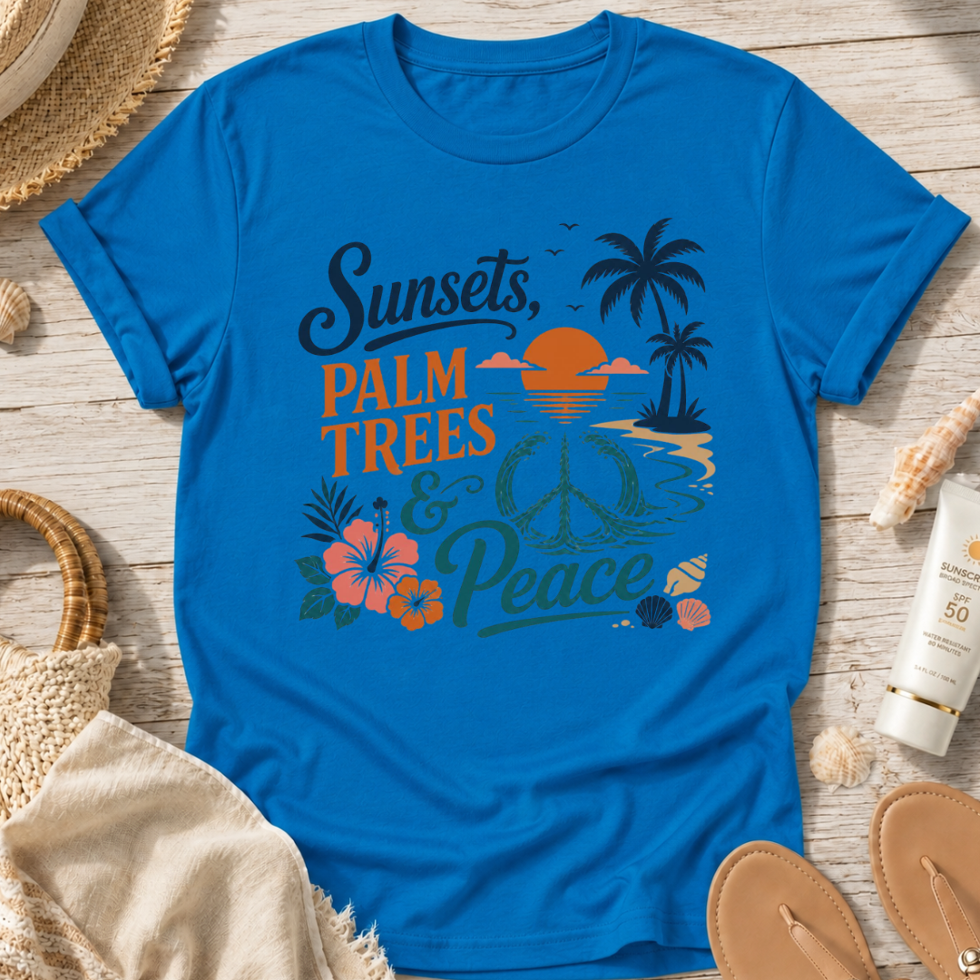 Sunsets, Palm Trees & Peace T‑Shirt