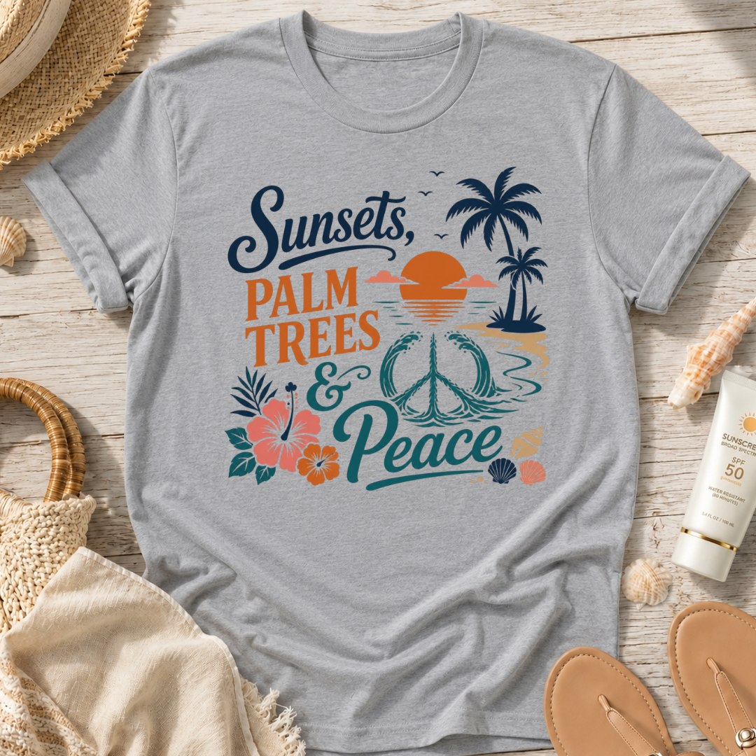 Sunsets, Palm Trees & Peace T‑Shirt