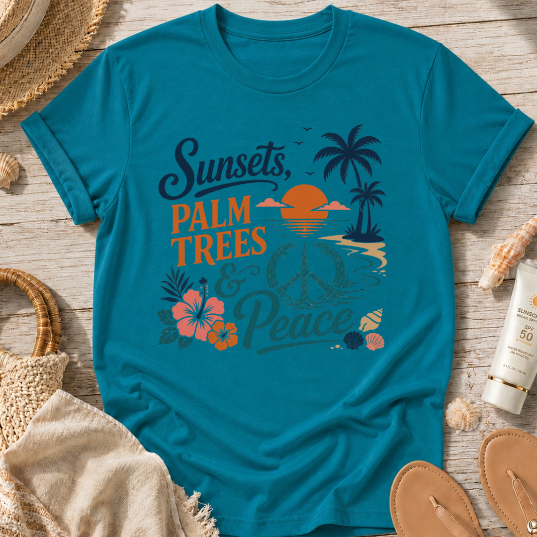 Sunsets, Palm Trees & Peace T‑Shirt
