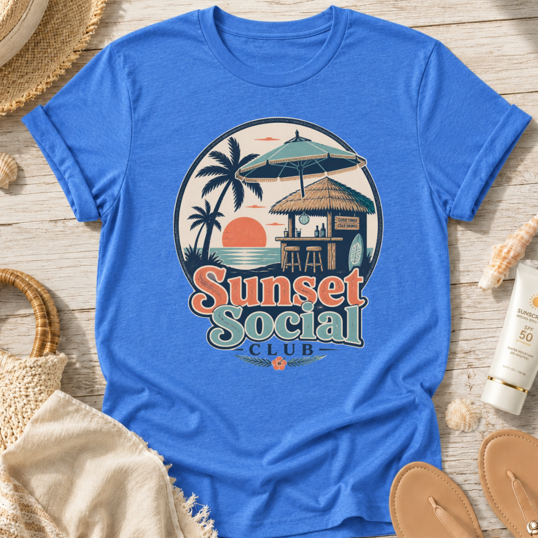 Sunset Social Club Tiki T‑Shirt